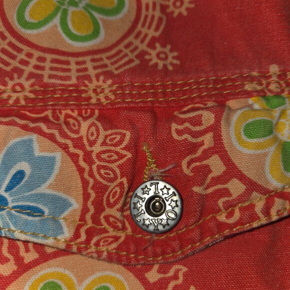 Oilily Orange Floral Jean Jacket Woman's Large - Picture 6 of 8